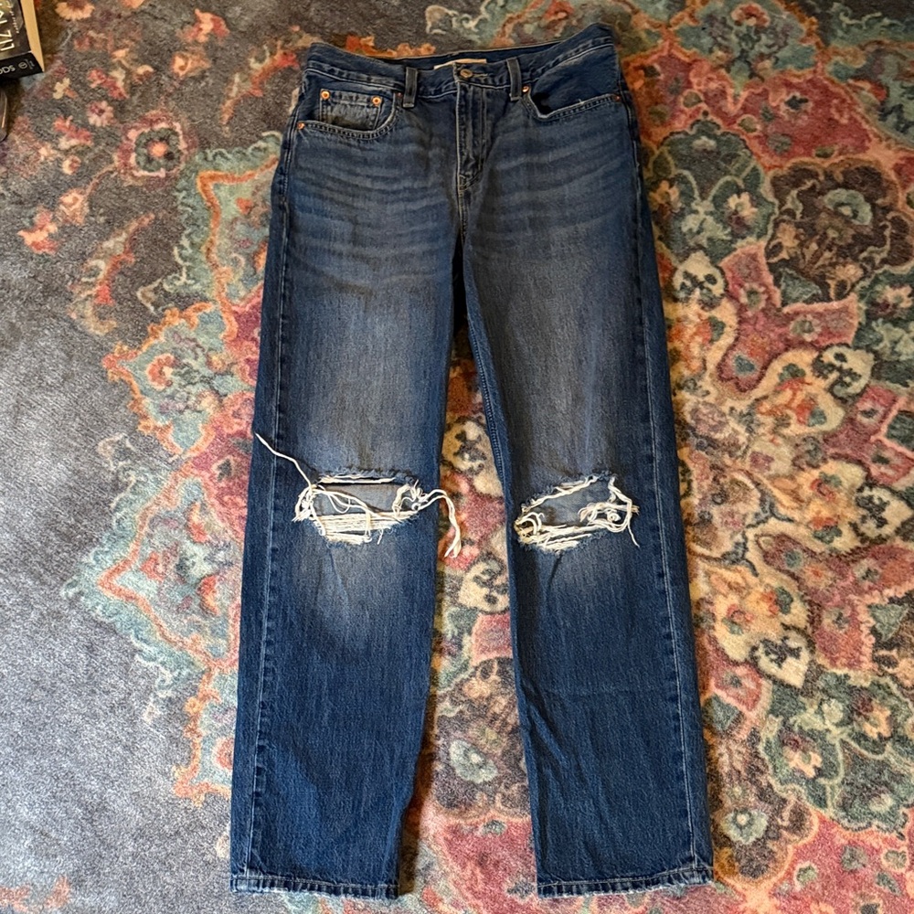 Levi's Women's Distressed Straight Leg Jeans